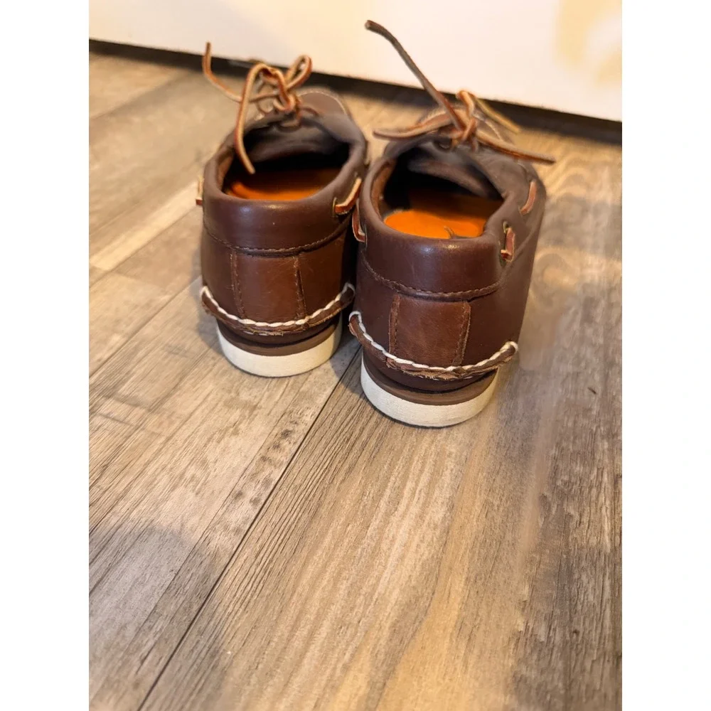 Timberland Mens Boat Shoes Genuine Leather Brown 7.5 M